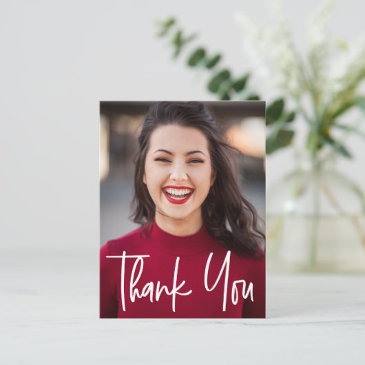 Dank u Senior Afstuderen Foto Aankondigingskaart (Staand voorkant)