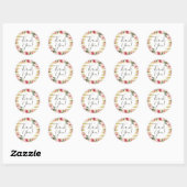 Dank u Shabby Chic  Rozen & Gouden Strepen Ronde Sticker (Vel)