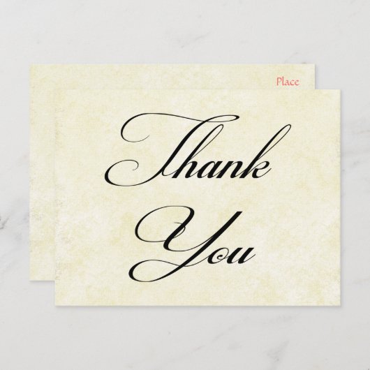 Dank u Shabby Chic Tan Post Kaart (Voorkant / Achterkant)