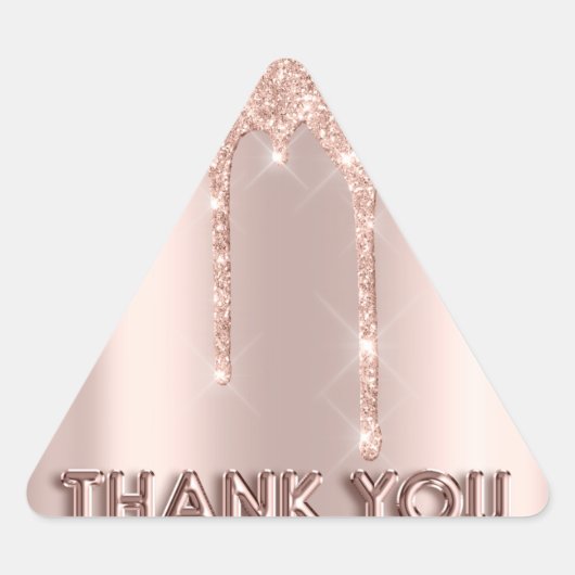 Dank u Shopping Roos Drips Gold Triangle Sticker (Voorkant)