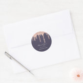 Dank u Shopping Roos Glitter Confetti Drip Navy Ronde Sticker (Envelop)