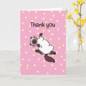 Dank u (Siamese speelse kat) Kaart (Gele Bloem)