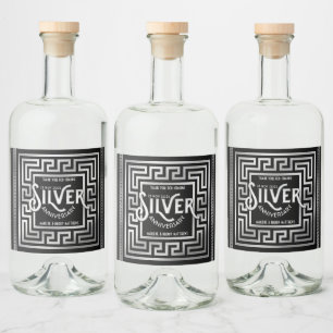 Dank u Silver Wedding Jubileum Glitter Likeurfles Etiket