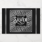 Dank u Silver Wedding Jubileum Glitter Likeurfles Etiket (Enkel label)