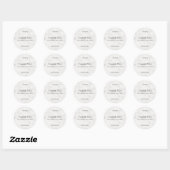 Dank u Sjabloon Modern Wit Marmer Elegant Ronde Sticker (Vel)