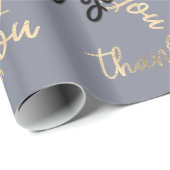Dank u Smoky Grey Goud Kaligrafie Favor Cadeaupapier (Rol Hoek)