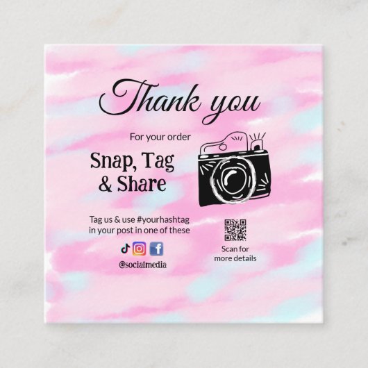 Dank u snap label delen mediacamera toevoegen soci (Voorkant)