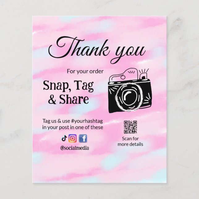 Dank u snap label delen mediacamera toevoegen soci (Voorkant)