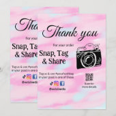 Dank u snap label delen mediacamera toevoegen soci feestdagenkaart (Voorkant / Achterkant)