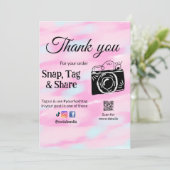 Dank u snap label delen mediacamera toevoegen soci feestdagenkaart (Staand voorkant)