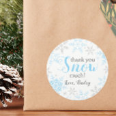 Dank u SNEEUW Much Winter ONEderland Blauwe Sneeuw Ronde Sticker