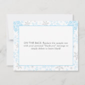 Dank u SNEEUW Veel blauw Baby Boy Douche Note Kaar Bedankkaart (Achterkant)