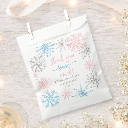 Dank u sneeuw veel geslacht onthullen bedankzakje (Geknipt)