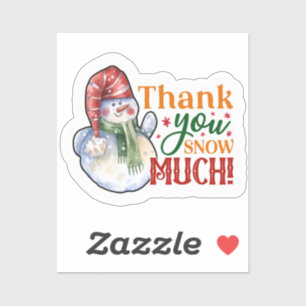 Dank u sneeuw veel kerst sneeuwman sticker