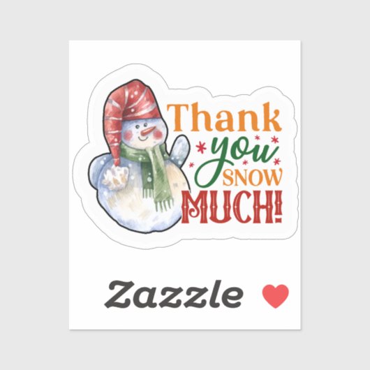 Dank u sneeuw veel kerst sneeuwman sticker (Vel)
