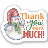 Dank u sneeuw veel kerst sneeuwman sticker (Voorkant)