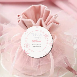 Dank u sneeuw veel ronde sticker