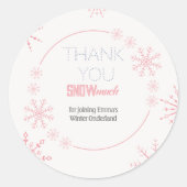 Dank u sneeuw veel ronde sticker (Voorkant)