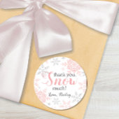 Dank u SNEEUW Veel winter ONEderland roze sneeuw Ronde Sticker