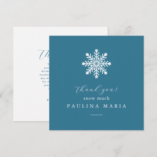 Dank u sneeuw veel winter quinceanera blauw (Voorkant / Achterkant)