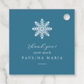 Dank u sneeuw veel winter quinceanera blauw bedankjes labels (Achterkant)