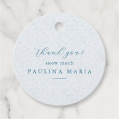 Dank u sneeuw veel winter quinceanera blauw bedankjes labels (Voorkant)