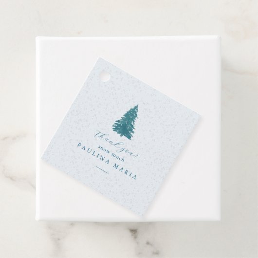 Dank u sneeuw veel winter quinceanera dennenboom bedankjes labels (In situ)