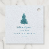 Dank u sneeuw veel winter quinceanera dennenboom bedankjes labels (Achterkant)