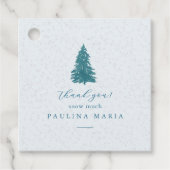Dank u sneeuw veel winter quinceanera dennenboom bedankjes labels (Voorkant)