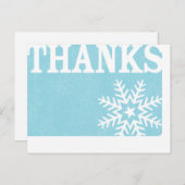 Dank u  sneeuwvlok kerst briefkaart (Voorkant / Achterkant)