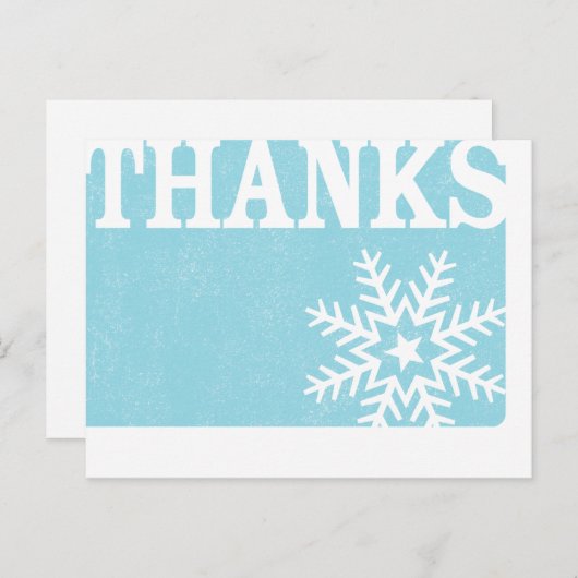 Dank u  sneeuwvlok kerst briefkaart (Voorkant / Achterkant)