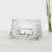 Dank u Snoepje 16 Zilveren Verjaardag Lichten Bedankkaart (Voorkant)