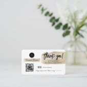 Dank u Social Media Small Business Modern Gold Visitekaartje (Staand voorkant)