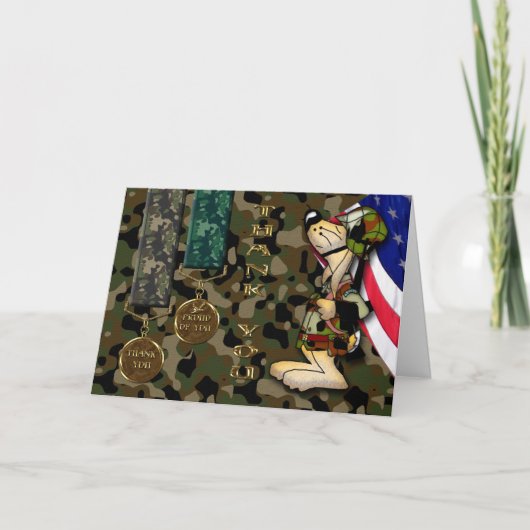 Dank u Soldaat medaille kaart (Voorkant)