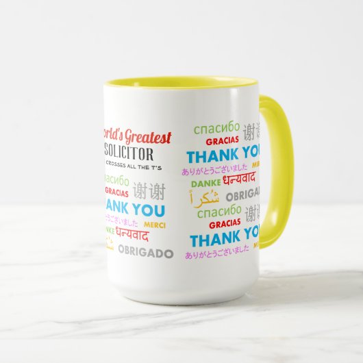 Dank u SOLICITOR - werelden het grootste bedankt m Mok (Voorkant rechts)