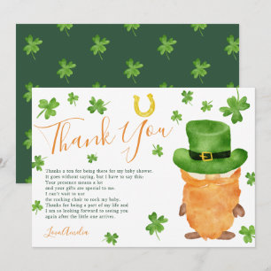Dank u St Patrick klaver waterverf baby shower Bedankkaart