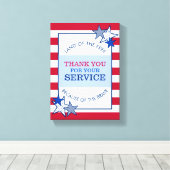 Dank u Stars Stripes Patriottische Veteranendienst Canvas Afdruk (Insitu (Houten vloer))