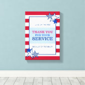 Dank u Stars Stripes Patriottische Veteranendienst Canvas Afdruk (Insitu (Houten vloer))