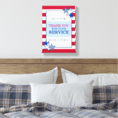 Dank u Stars Stripes Patriottische Veteranendienst Canvas Afdruk (Insitu (Slaapkamer))