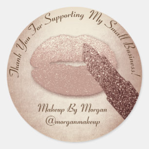 Dank u steun het Roos van de Kleine Zakelijke Make Ronde Sticker