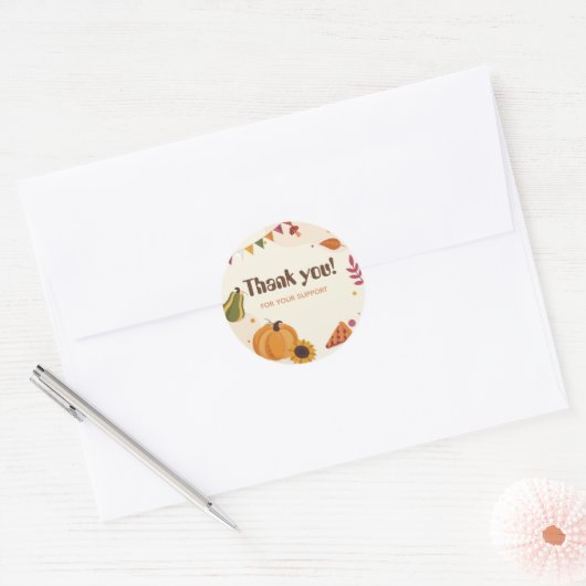 Dank u Sticker - Autumn Leaves Design voor Pack (Envelop)