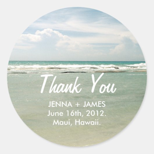 Dank u Sticker / / bestemming bruiloft (Voorkant)