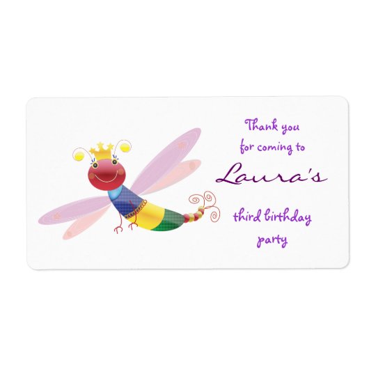 Dank u sticker: Dragonfly Etiket (Voorkant)
