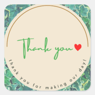Dank u Sticker Ivy & Red Heart