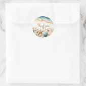 Dank u Sticker - Kuststrand met schelpen (Tas)