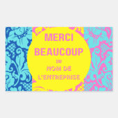 "Dank u" sticker- "merci beaucoup"-Design 1 Rechthoekige Sticker (Voorkant)