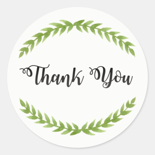 Dank U Sticker met Bladeren (Voorkant)