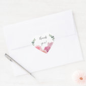 Dank u sticker met mooie roze bloemen (Envelop)