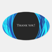 Dank u Sticker – Metallic Blue Roos Design (Voorkant)