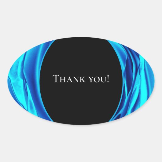 Dank u Sticker – Metallic Blue Roos Design (Voorkant)